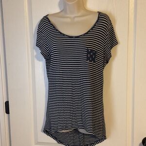 Rue21 Navy and White Striped Short Sleeve Tee